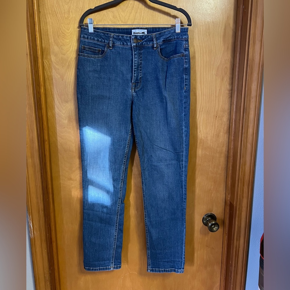 Roots Canada Women's Blue Jeans Medium Rise Straight Leg Size 29 Medium Blue